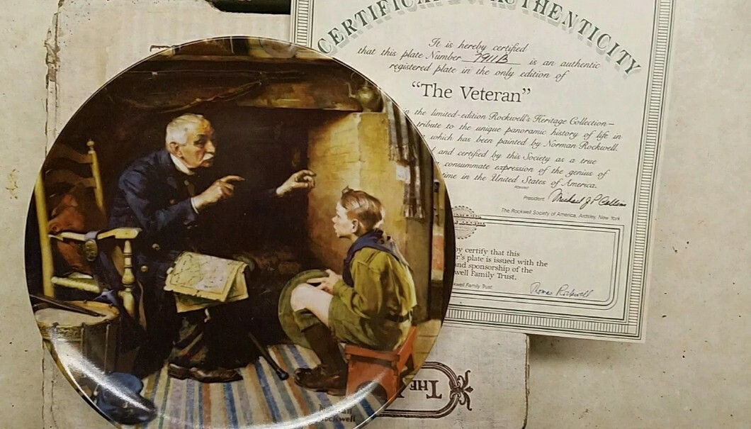 KNOWLES CHINA COLLECTOR PLATE, NORMAN ROCKWELL, 1988, \
