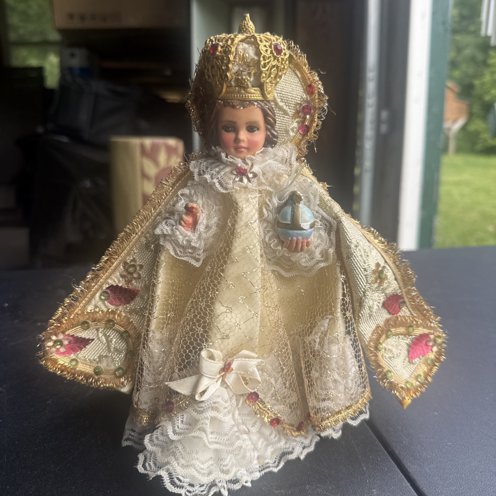 Vintage 1966 Columbia Statuary Infant Jesus Of Prague Chalkware Religious Icon