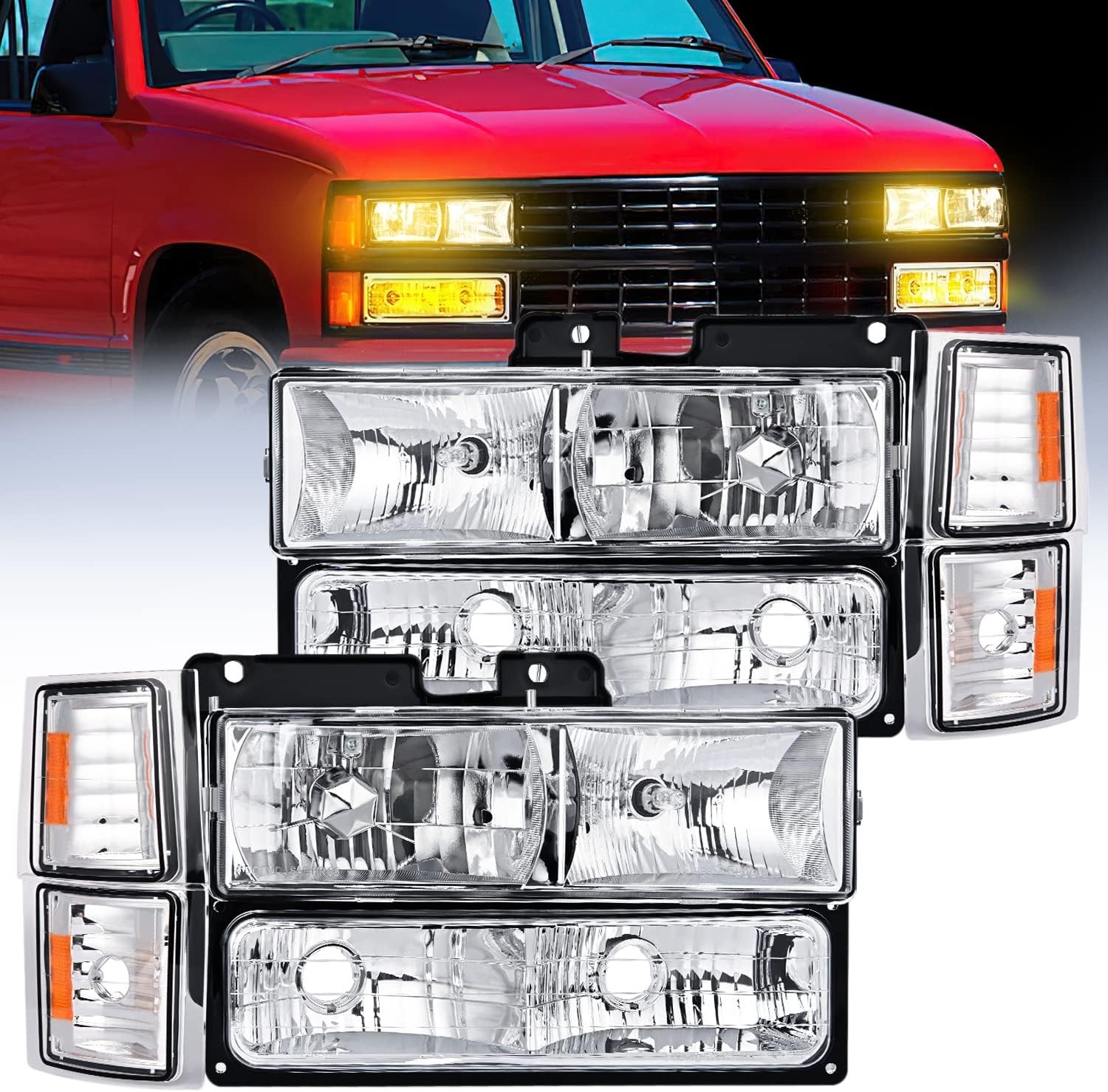 Headlight Assembly for 1994-1998 GMC Yukon Sierra C/K 1500-3500 1994 1995 1996.. Headlight Assembly for 1994-1998 GMC Yukon Sierra C/K 1500-3500 1994 1995 1996..