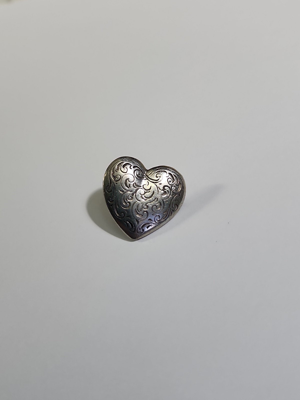 Heart Lapel Pin 1996 Vintage Danforth Pewter Signed