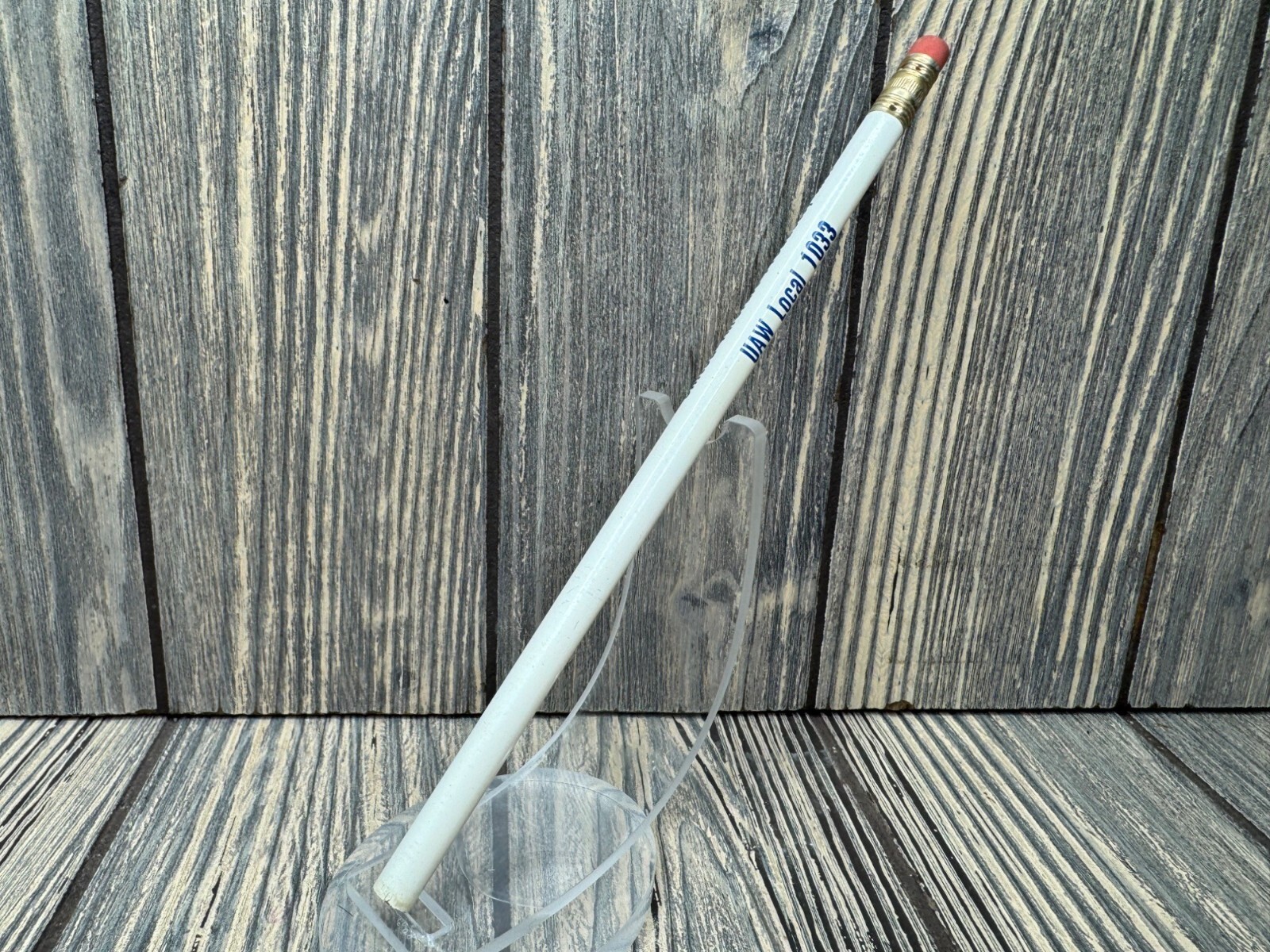Vintage White Pencil UAW Local 1033 United Aircraft Products Inc. With Eraser Re