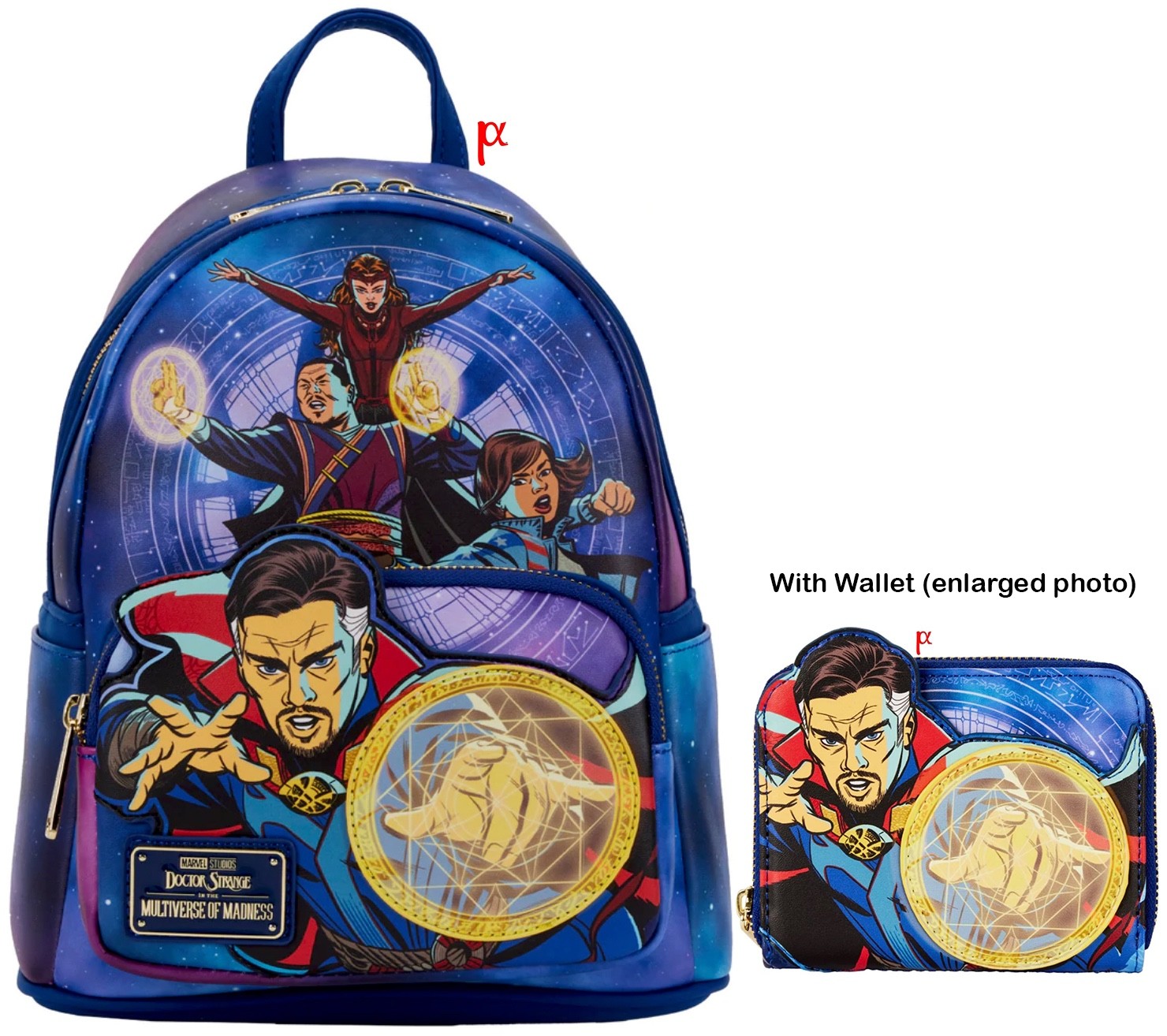 Loungefly Marvel Doctor Strange Multiverse of Madness Glow Backpack & Wallet LE