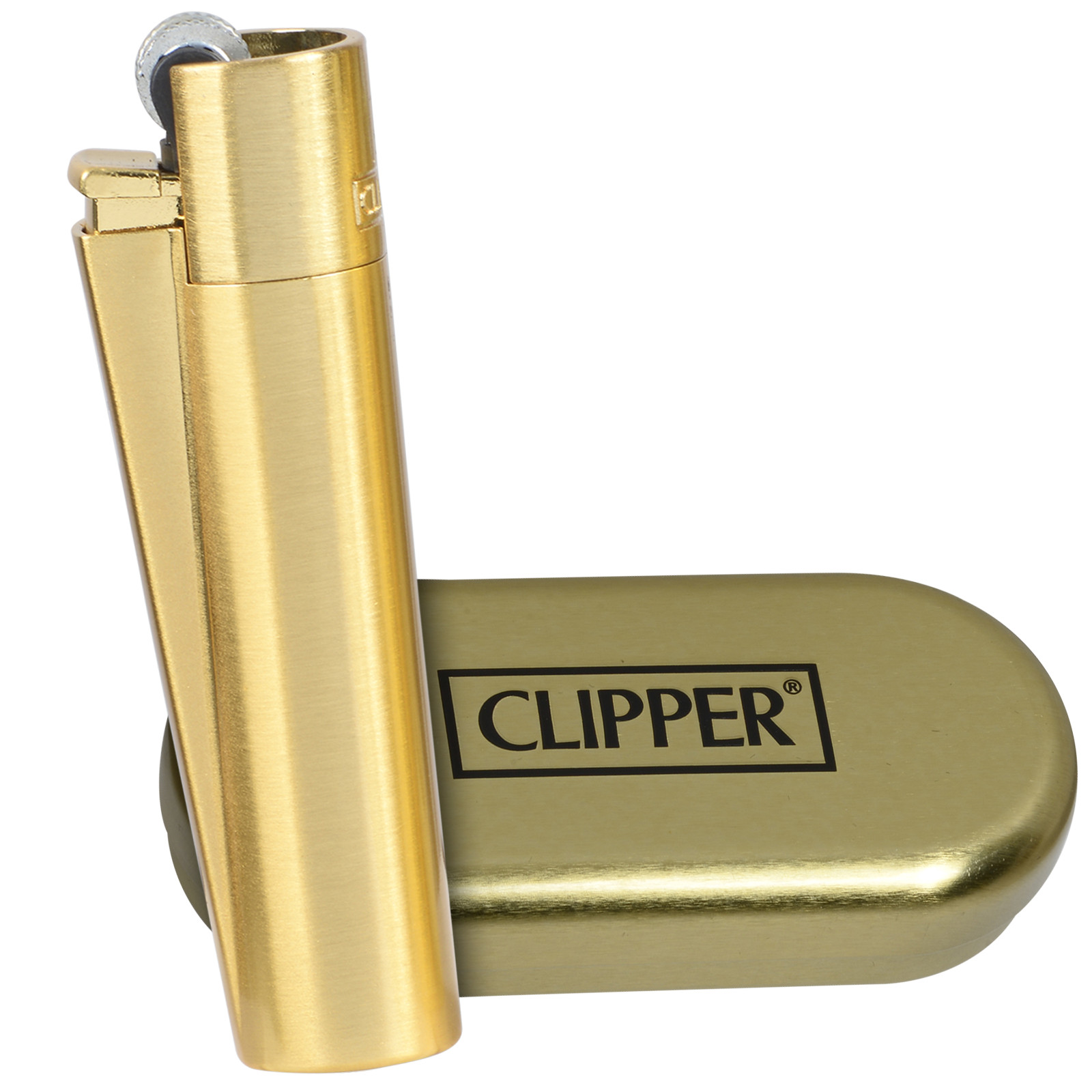 Clipper Metal Lighter - Refillable, Includes Case. Gold Style Butane Lighters Clipper Metal Lighter - Refillable, Includes Case. Gold Style Butane Lighters