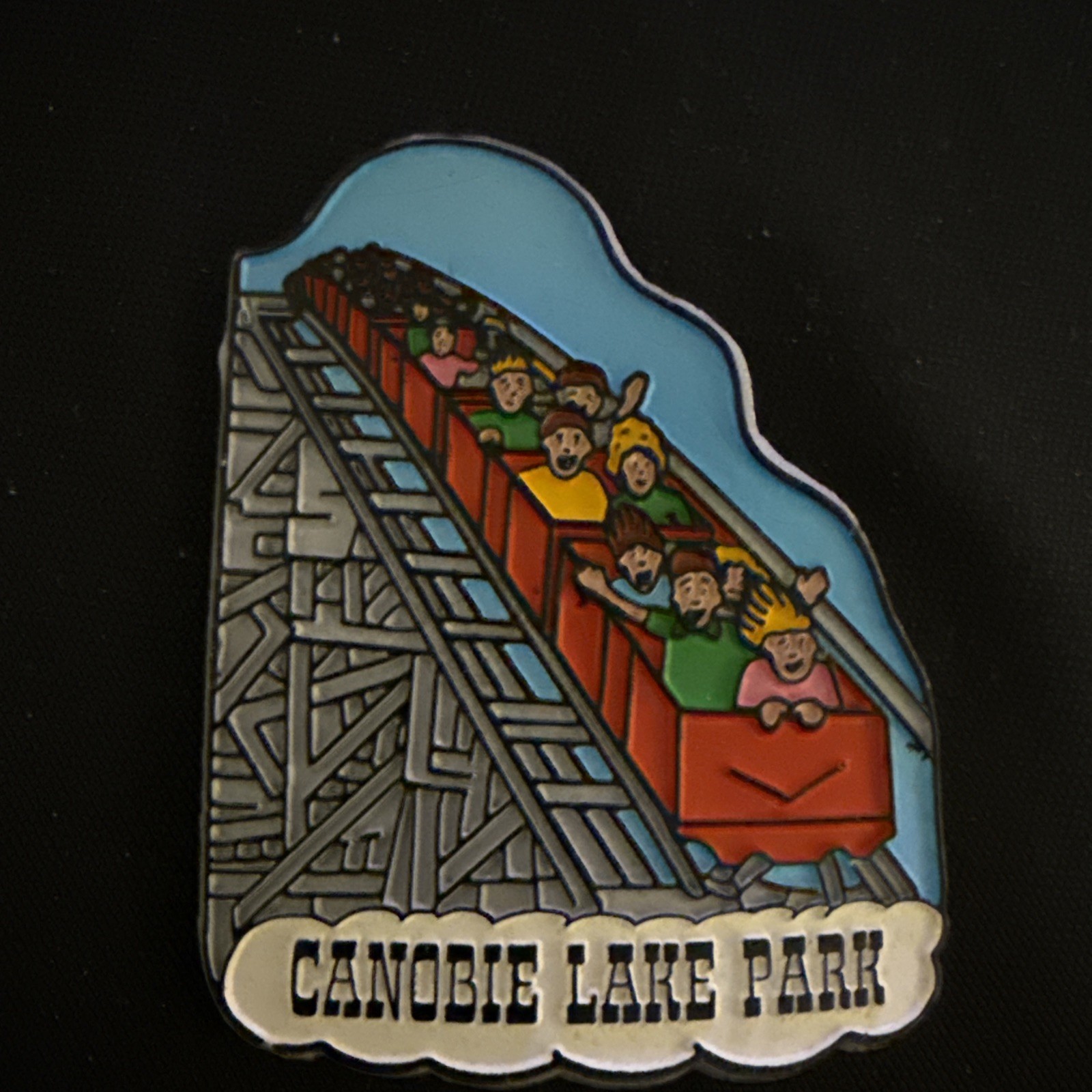 Vintage Canobie Lake Park NH Yankee Cannonball Roller Coaster Souvenir Magnet