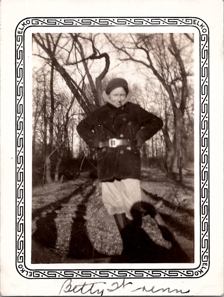 Beautiful Young Lady Winter Coat in Woods Fashion Americana 1930s Vintage Photo