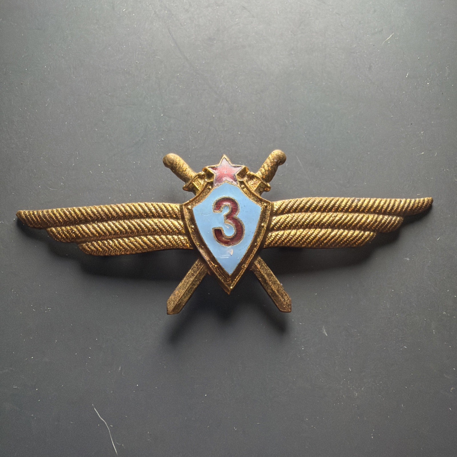 Vintage Cold War Soviet USSR Air Force Military Pilot 3rd Class Wings Badge Vintage Cold War Soviet USSR Air Force Military Pilot 3rd Class Wings Badge