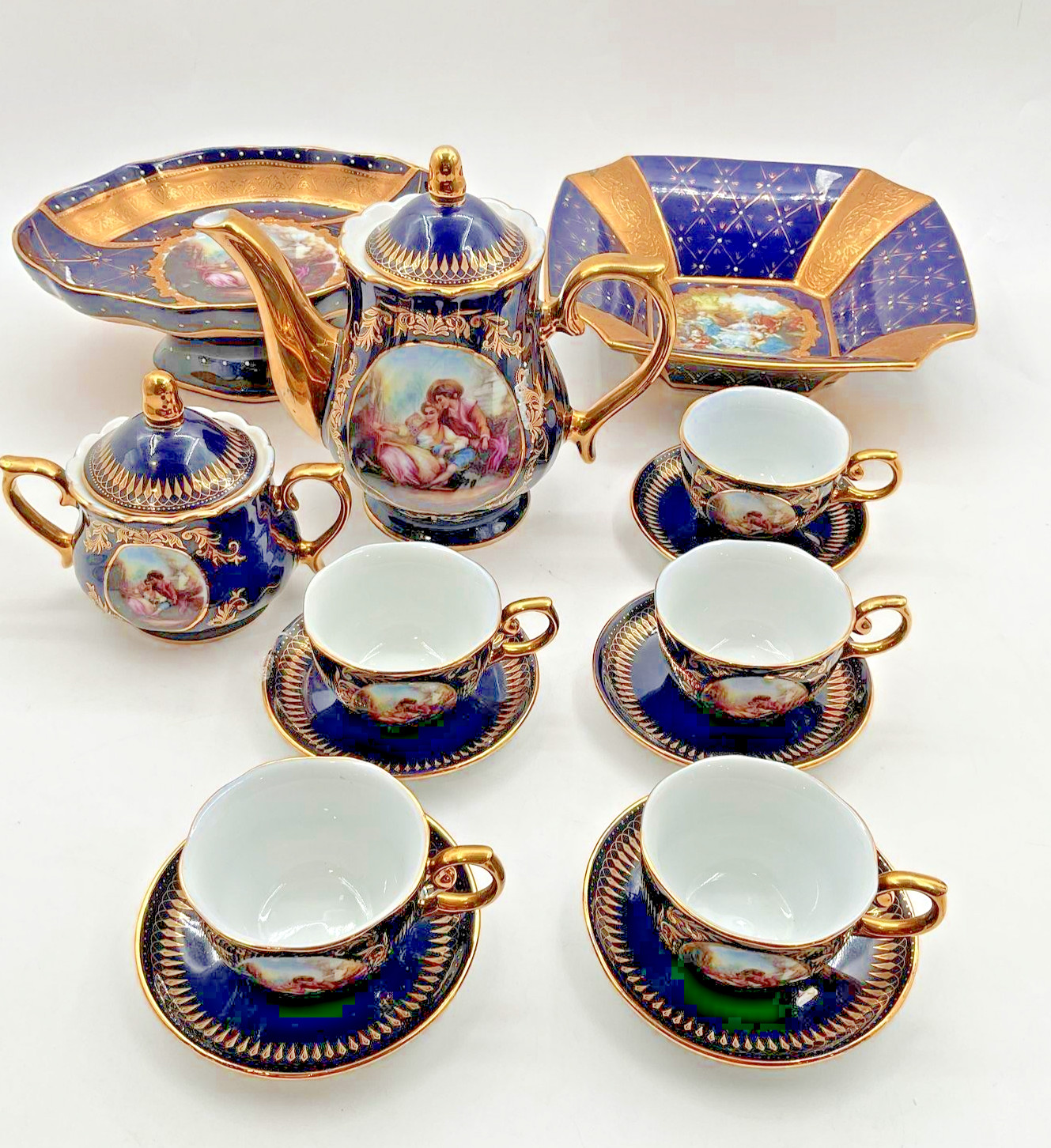 Vintage Laurenti Italian Design 9 Piece Tea Set- NEW