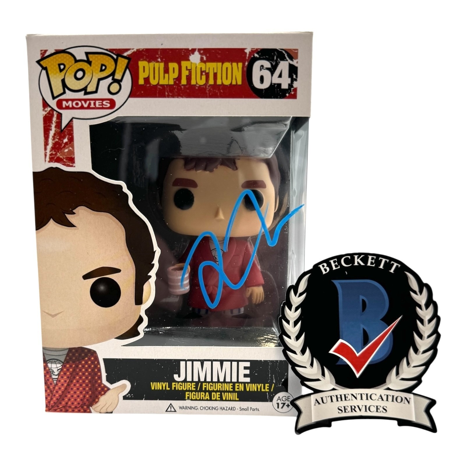 Quentin Tarantino Signed Autograph Pulp Fiction Funko Pop 64 Beckett BAS Jimmie