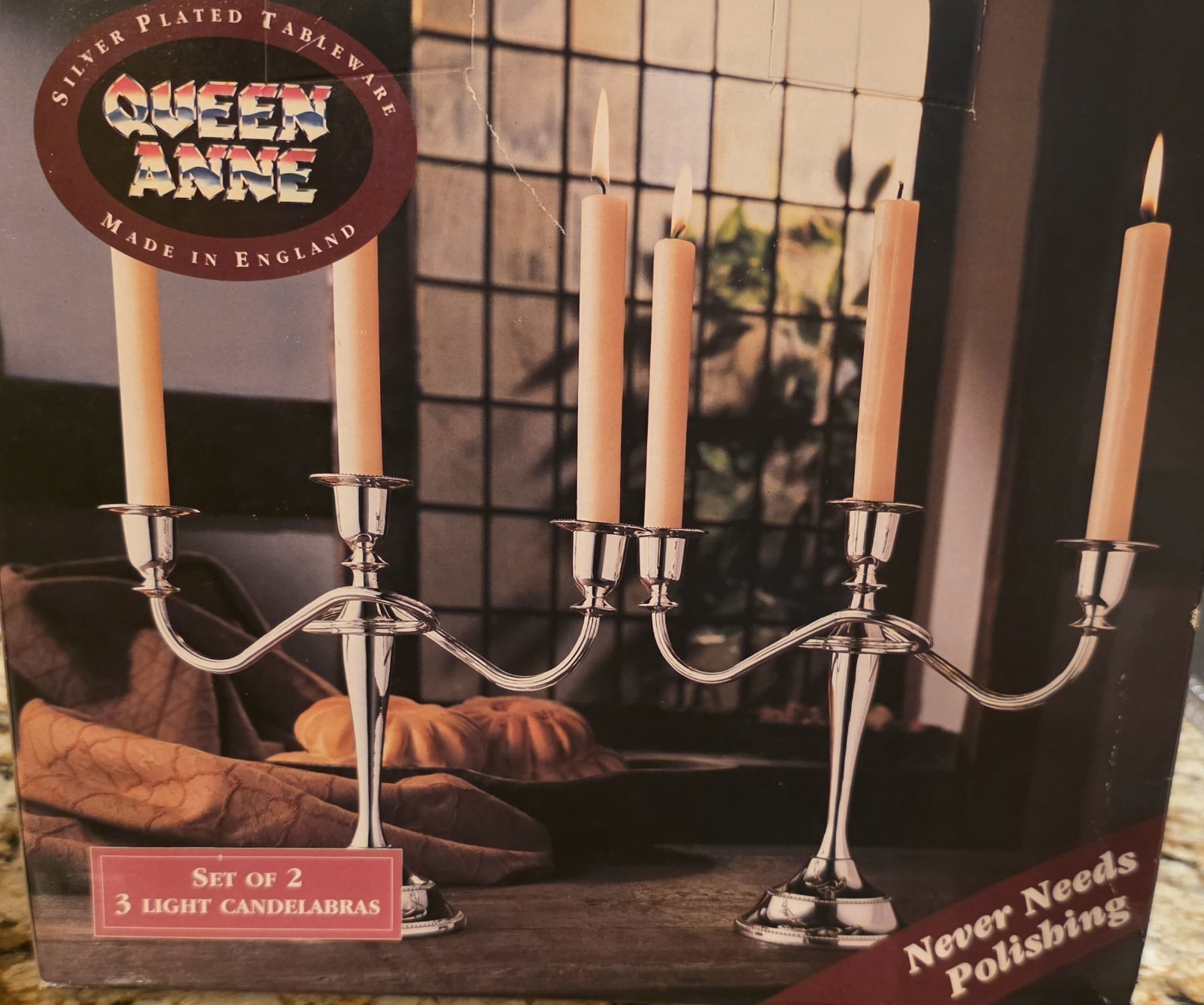 2 Vintage Silver Plated 3 Arm Candelabra Candle Holder Stick Queen Anne “Mayell” 2 Vintage Silver Plated 3 Arm Candelabra Candle Holder Stick Queen Anne “Mayell”