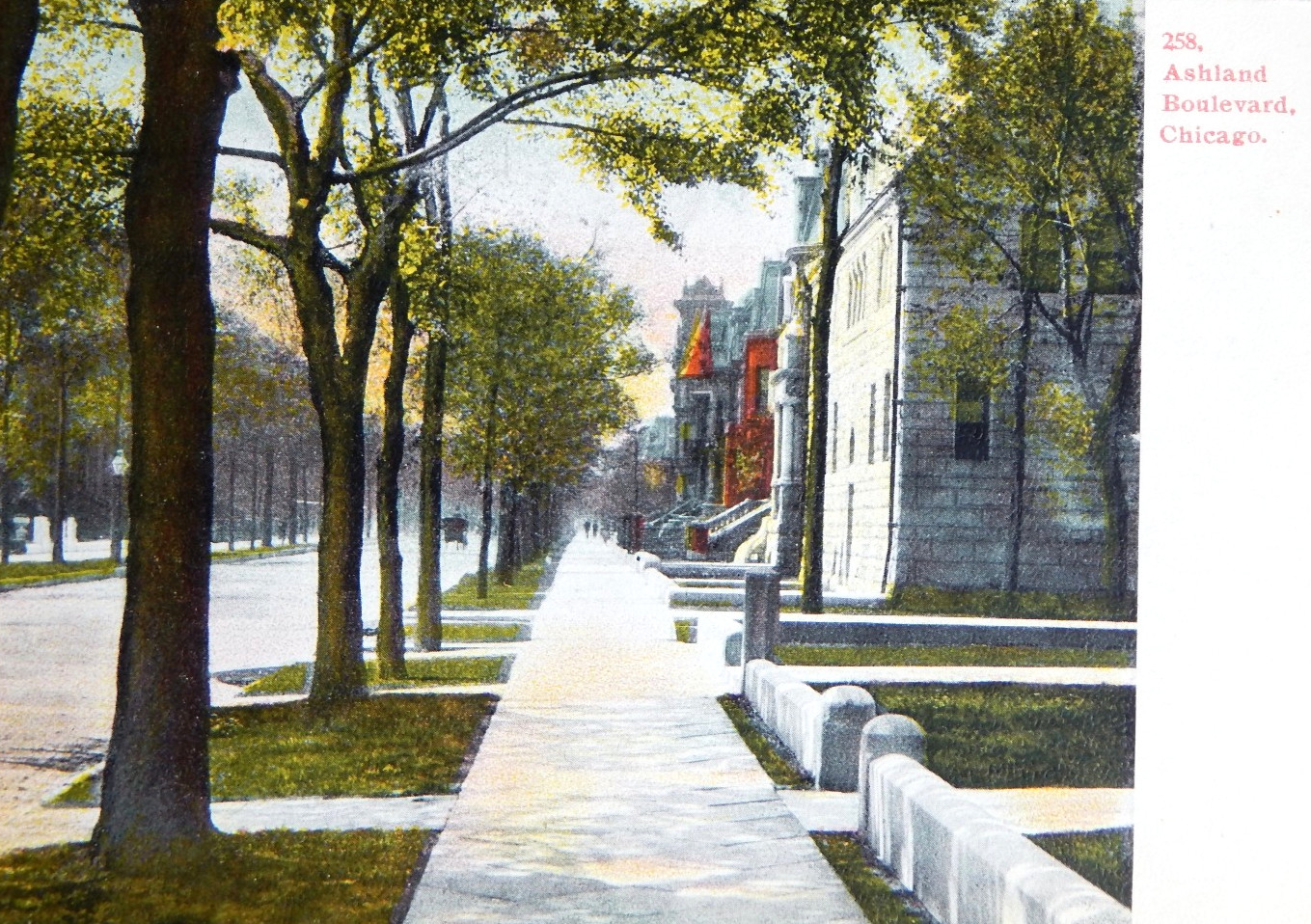 Pre 1906 ASHLAND BOULEVARD CHICAGO ILLINOIS UNPOSTED UNDIVIDED RARE POSTCARD