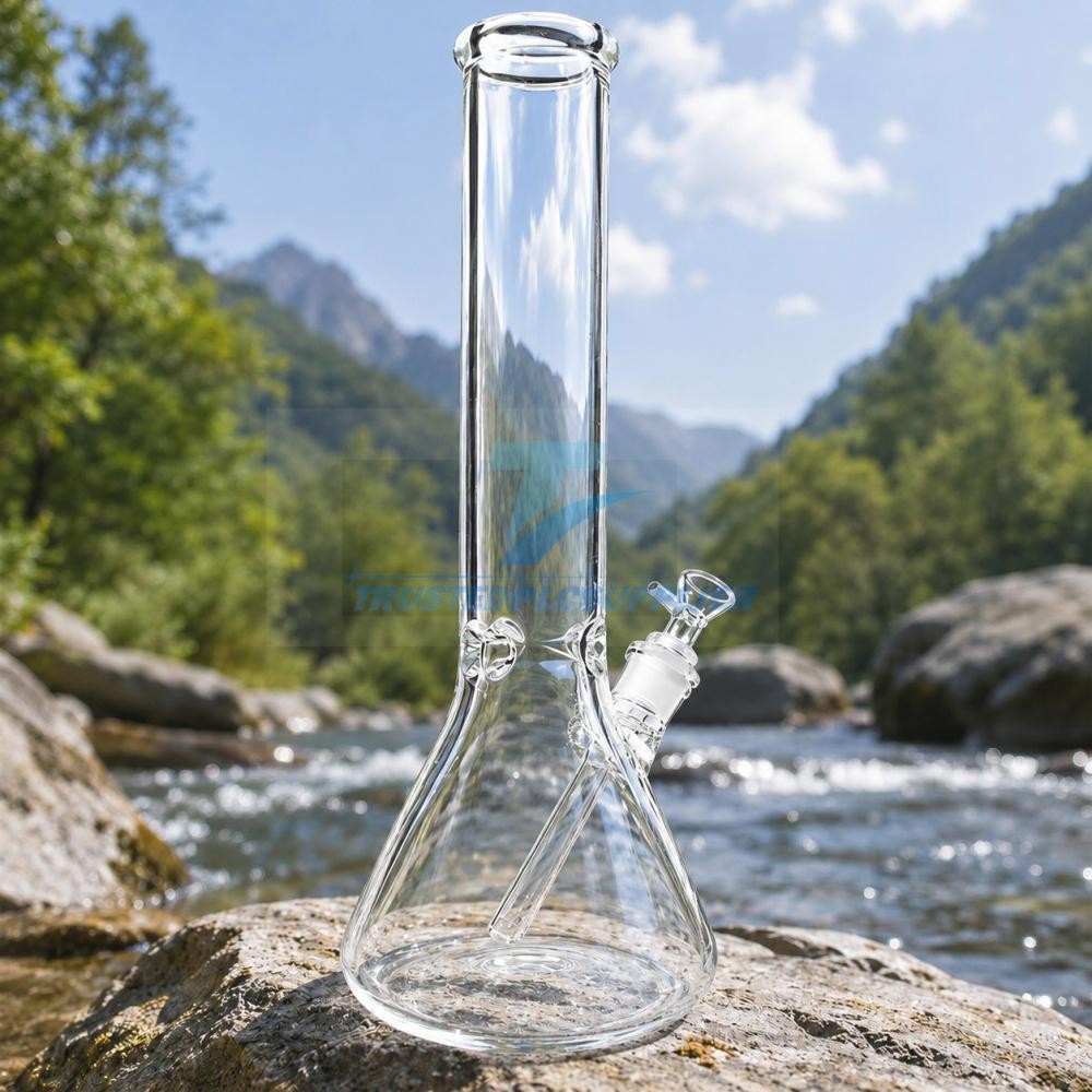 16 in Heavy 6mm Thick Glass Bong Smoking Hookah Water Pipe 14mm Bowl Beaker