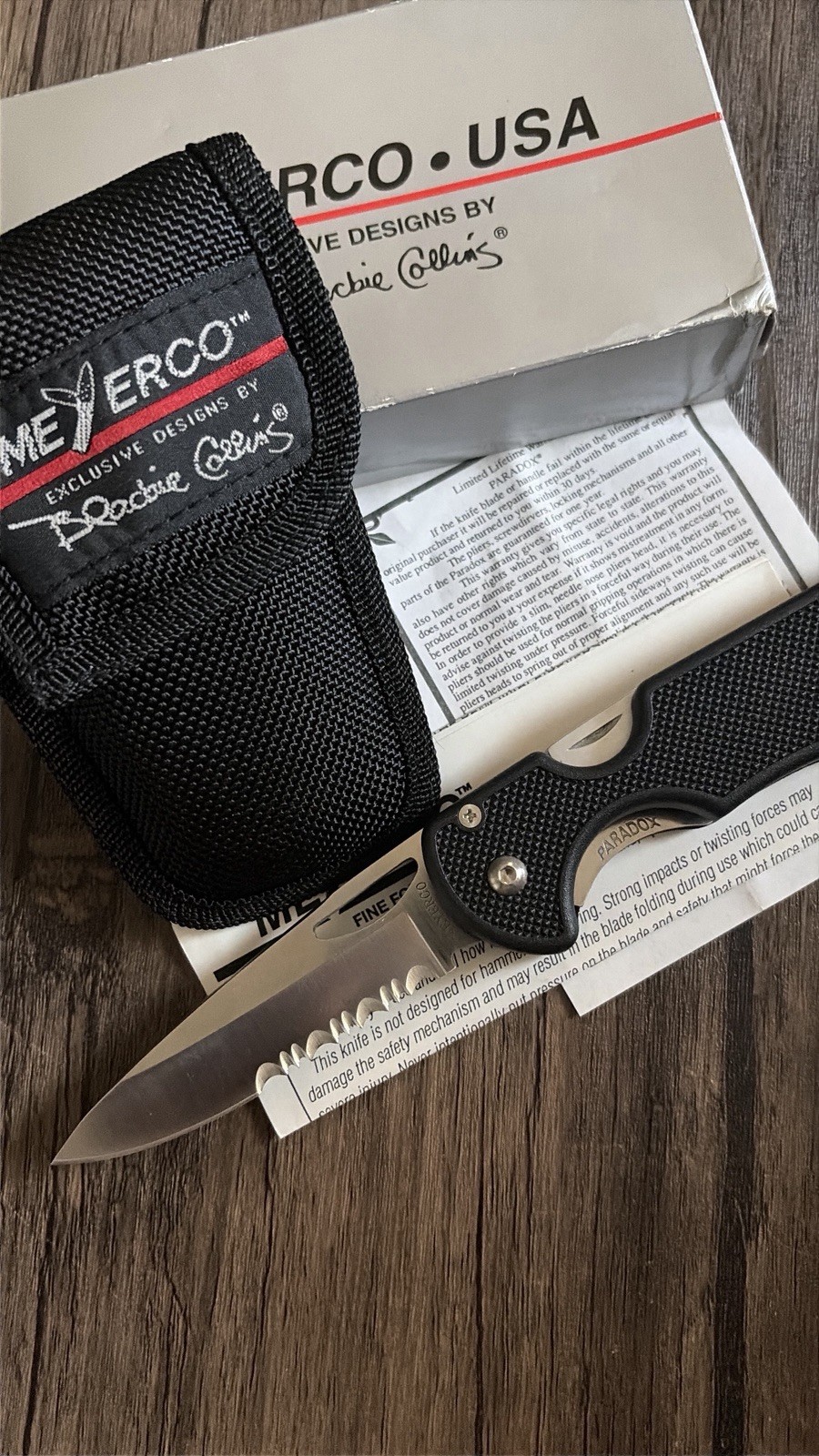 Meyerco Paradox Blackie Collins MCPARAS Seki Japan AUS-8 Knife Multi Tool NOS