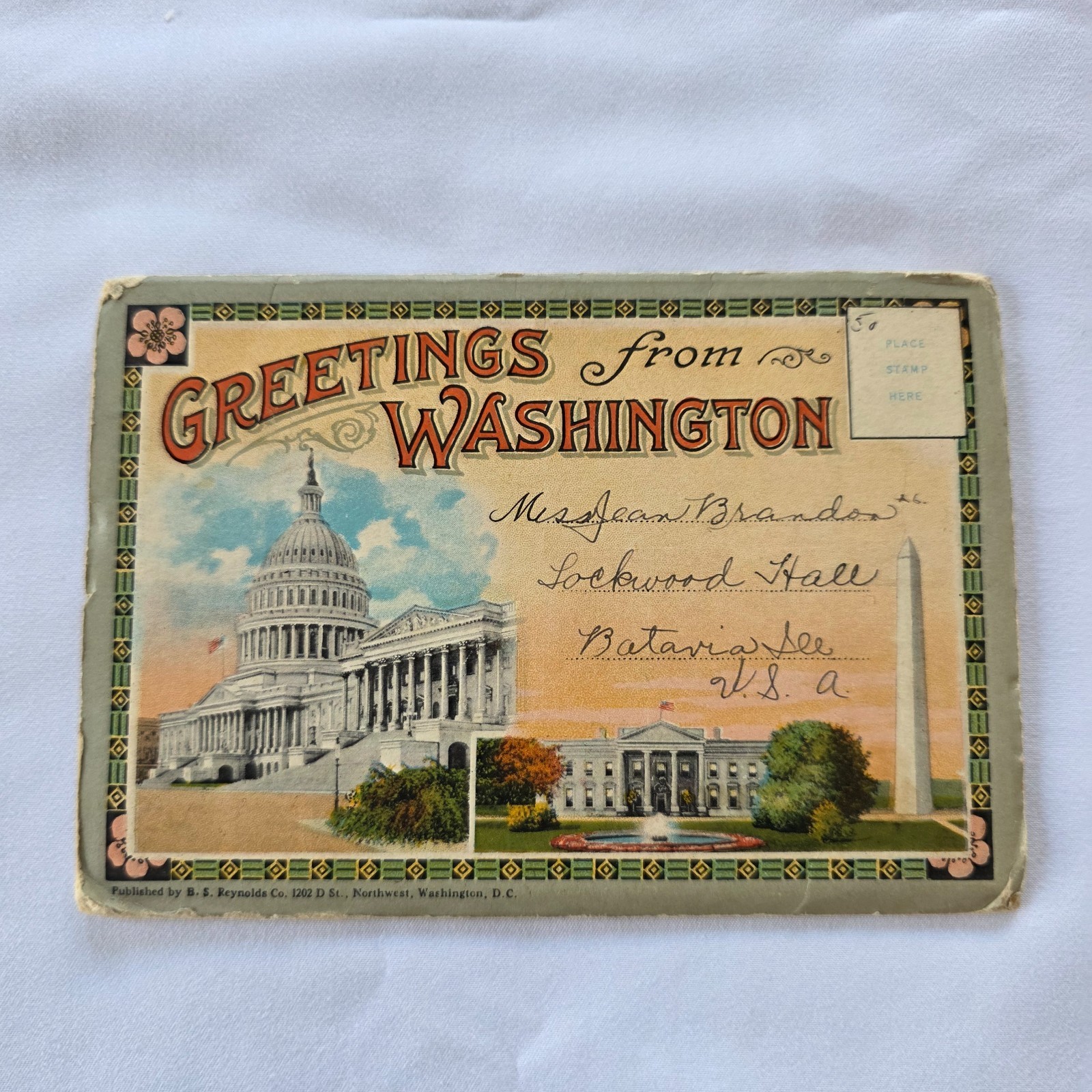 Vintage 1920's Foldout Photo Postcard Booklet Washington DC