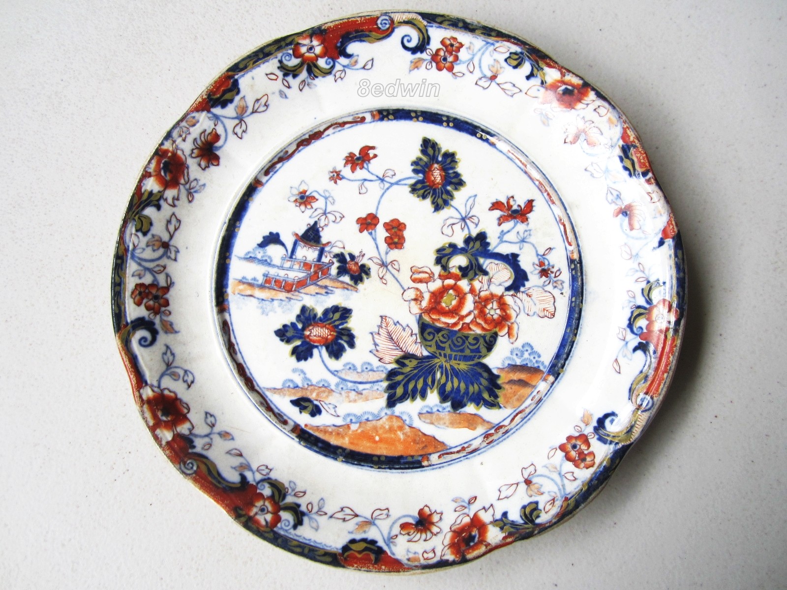 Antique Minton early STONE CHINA Plate – “AMHERST JAPAN” Pattern