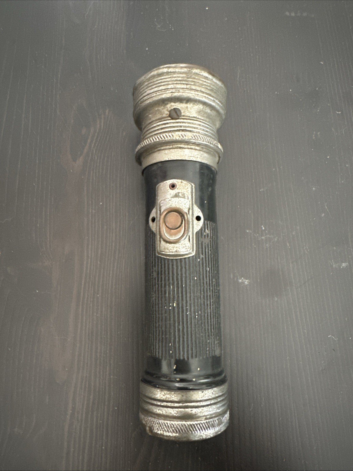 Antique 1926 Winchester 2-Cell Flashlight Octagon Head Black Fiber. Doesn’t Work
