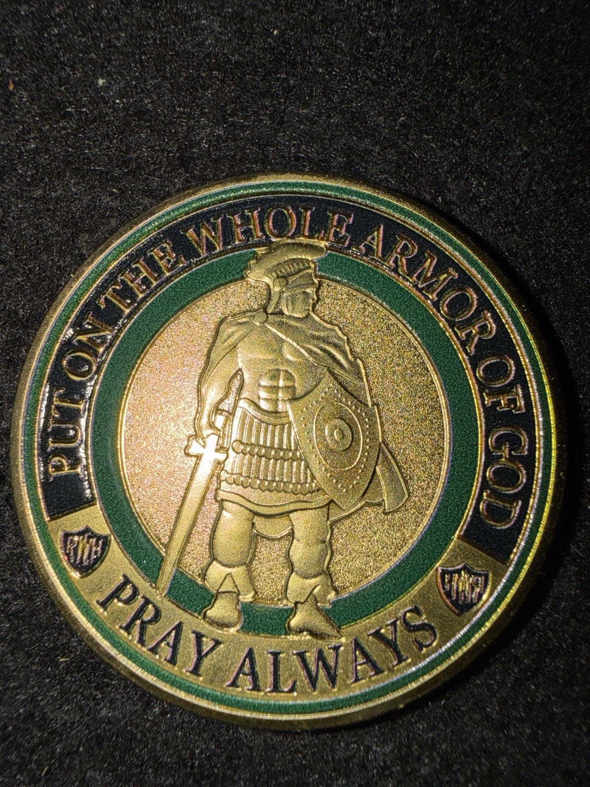 “Armor of God Challenge Coin – Ephesians 6:11–18 – Put On the Whole Armor of God