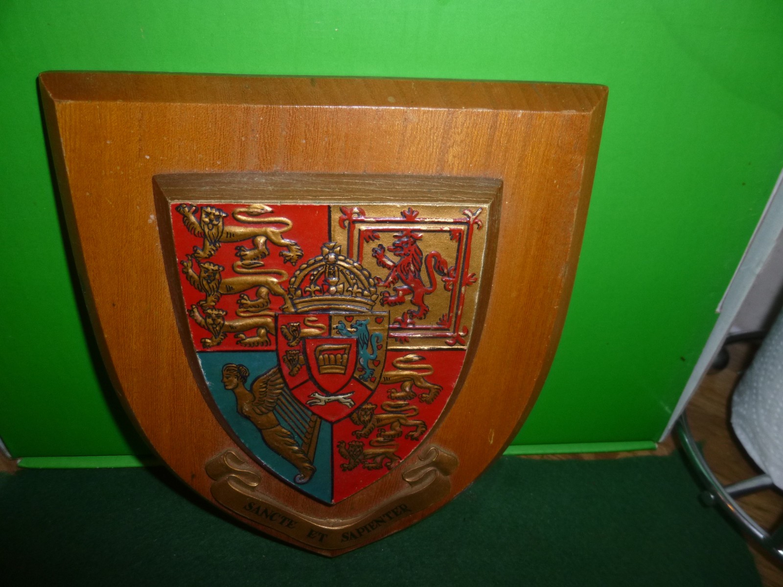 Vintage King\'s College Hospital wall plaque shield crest