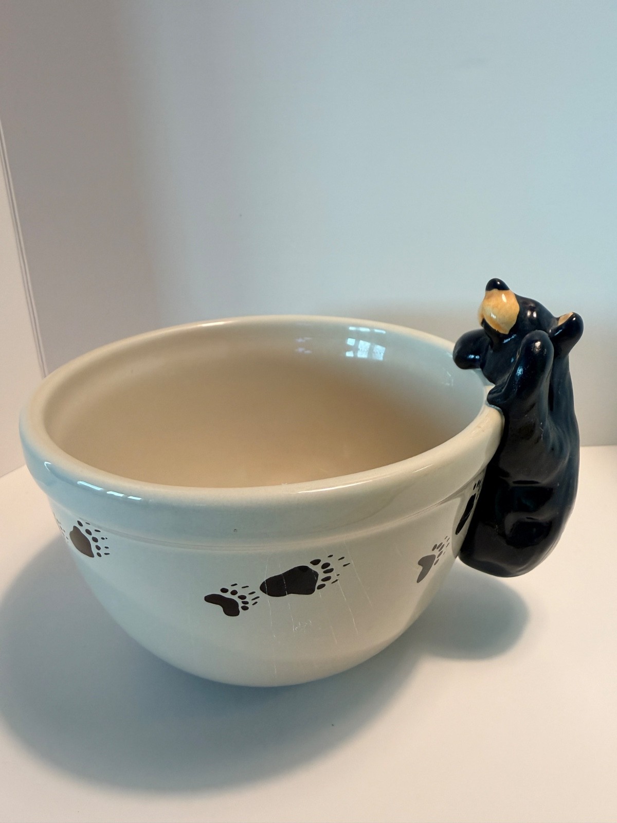 Vintage & Cute Bearfoots Big Sky Carvers ceramic bear bowl 2000