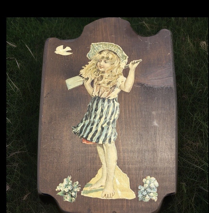 Vintage Decoupage Wooden Plaque