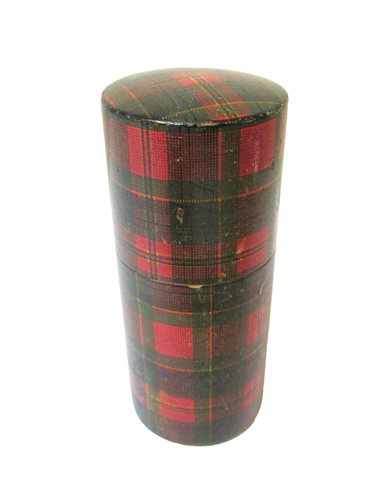 Antique Mauchline Tartanware Cylinder Box Clan McPherson