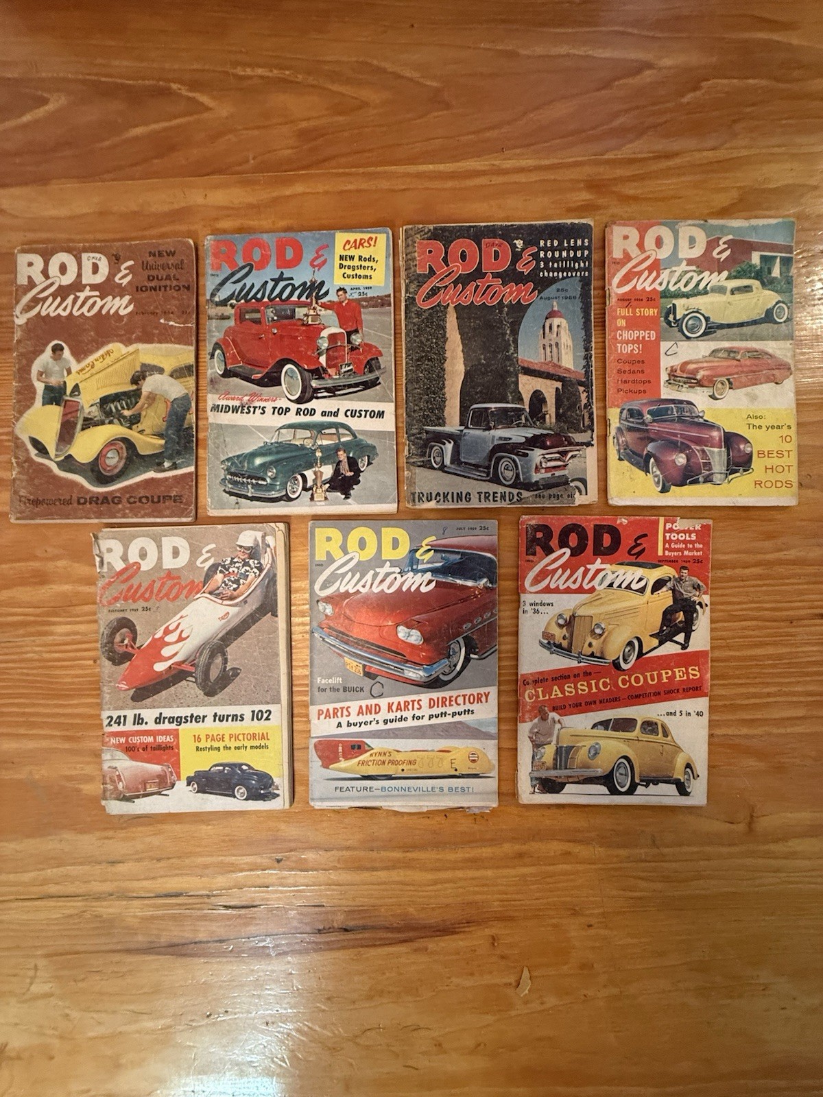 Vintage ROD & CUSTOM Magazine Lot 1956 1959 1960 Hot Rod Dragster Chopped Top 7p