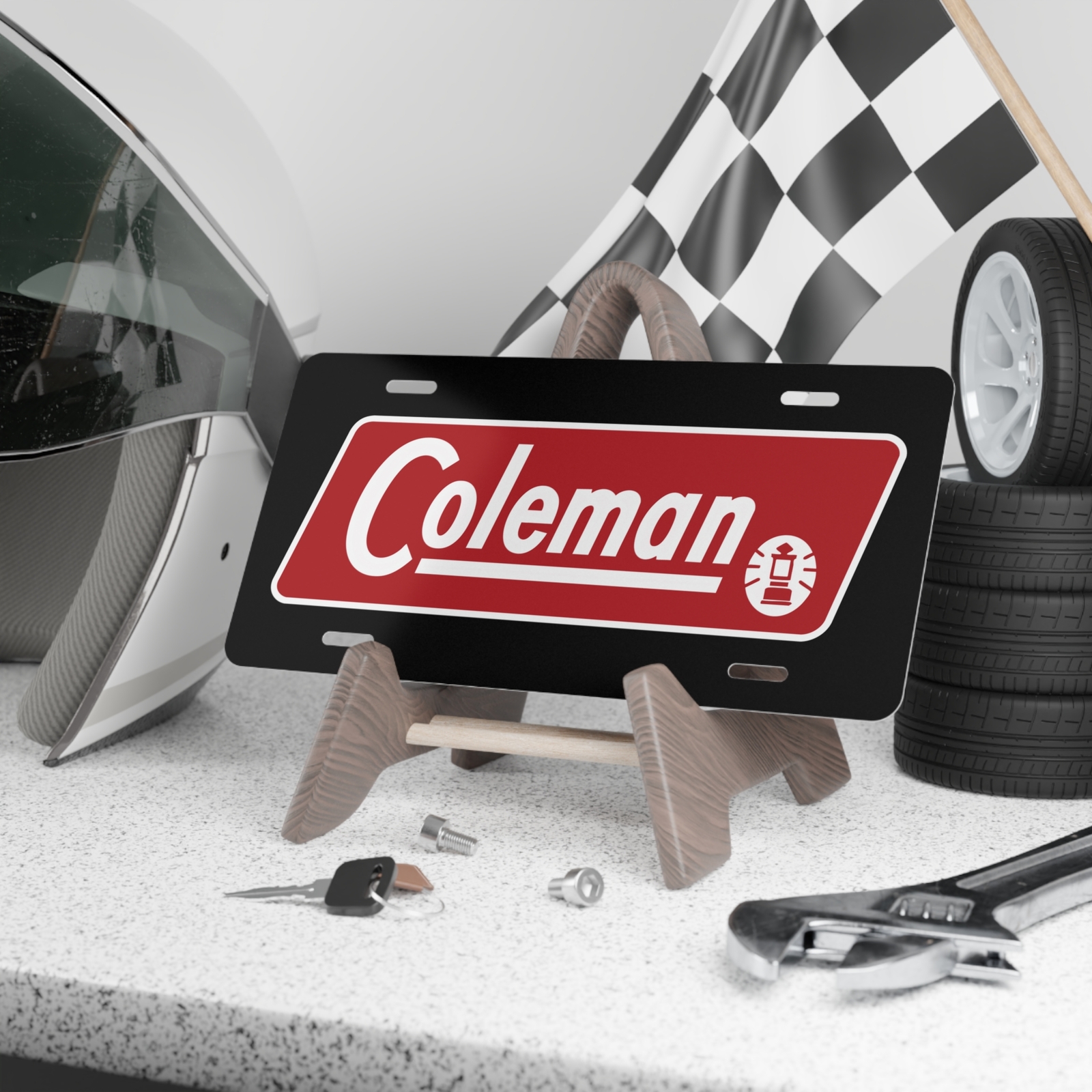 Coleman Outdoor Company Logo Vanity License Plate Retro Camping Style USA