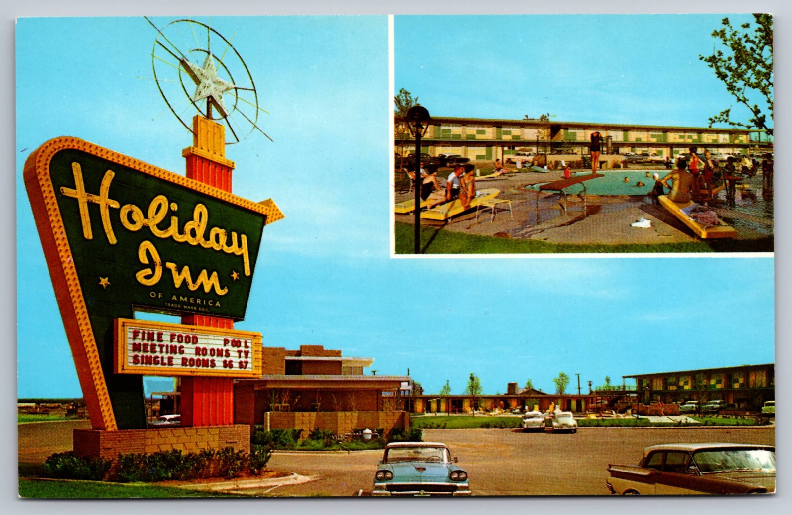 Wichita Falls Texas Holiday Inn of Wichita Falls Vintage Postcard c.1959