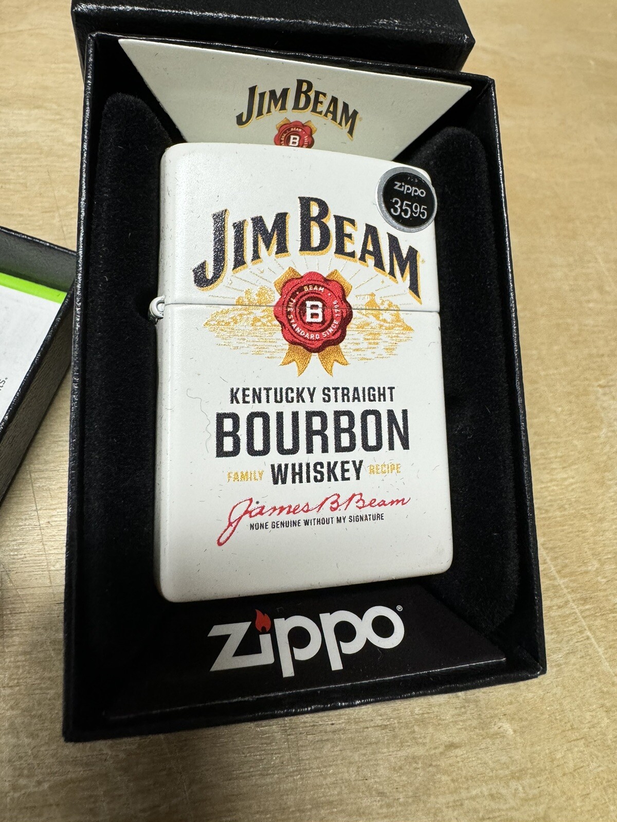 Zippo Jim Beam Whiskey Logo Lighter 48317 - White - New
