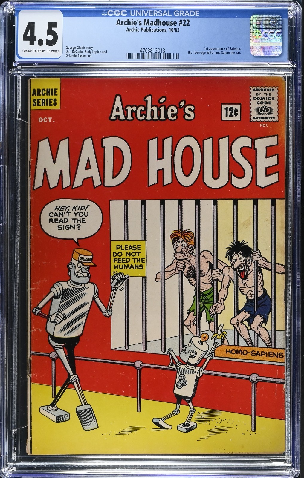 Archie's Madhouse #22 CGC 4.5 1st App Sabrina Teenage Witch Salem Cat Key 1962