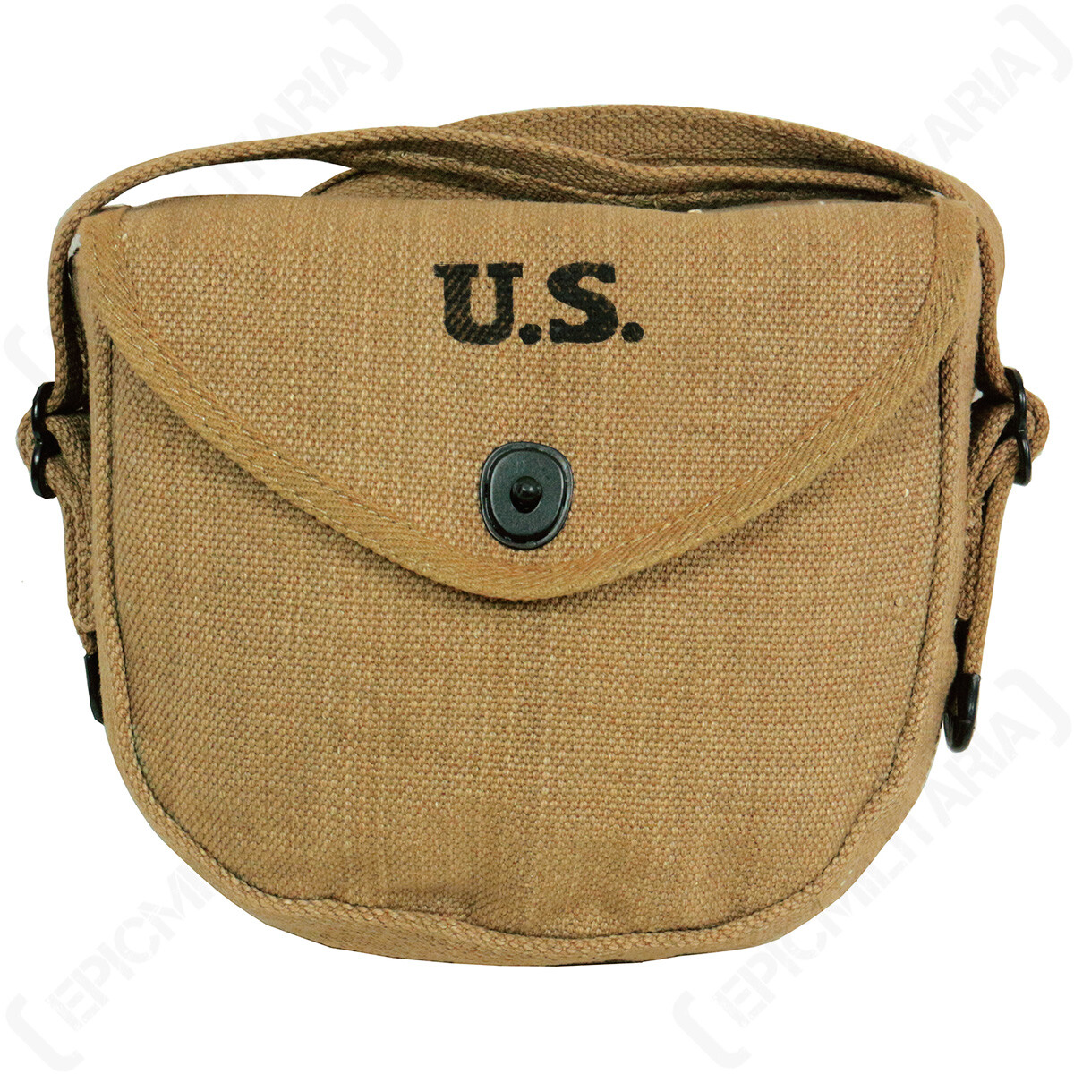 WW2 US Thompson Drum Magazine Pouch - Khaki Cotton Canvas Reproduction