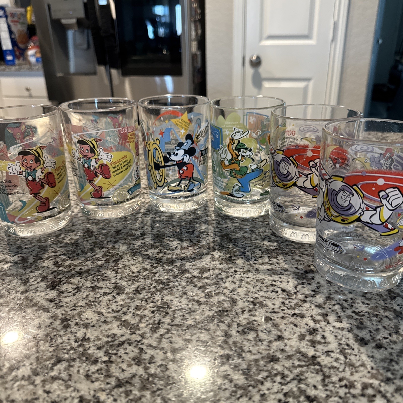 VTG Disney World 100th Anniversary McDonald\'s Tumblers / Glasses, Set of 6