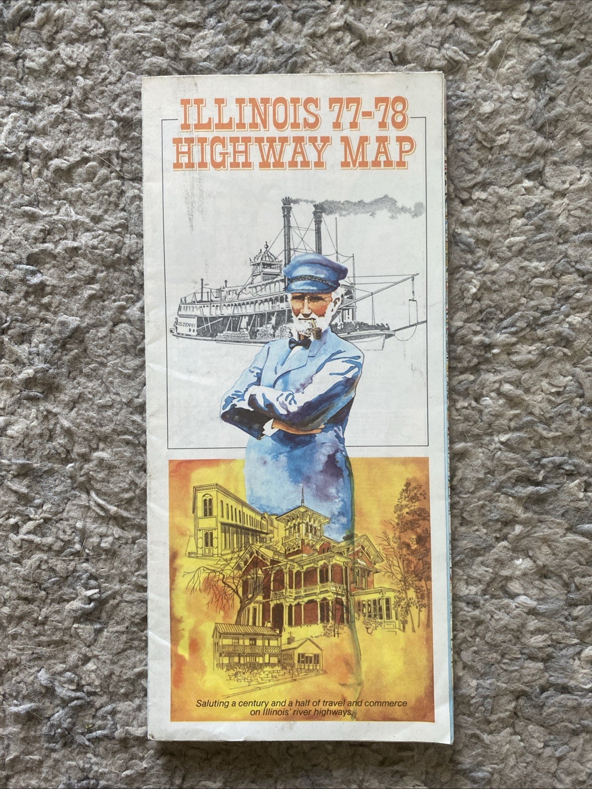 Vintage 1977–1978 Illinois Highway Map Folded Paper Road Map IDOT