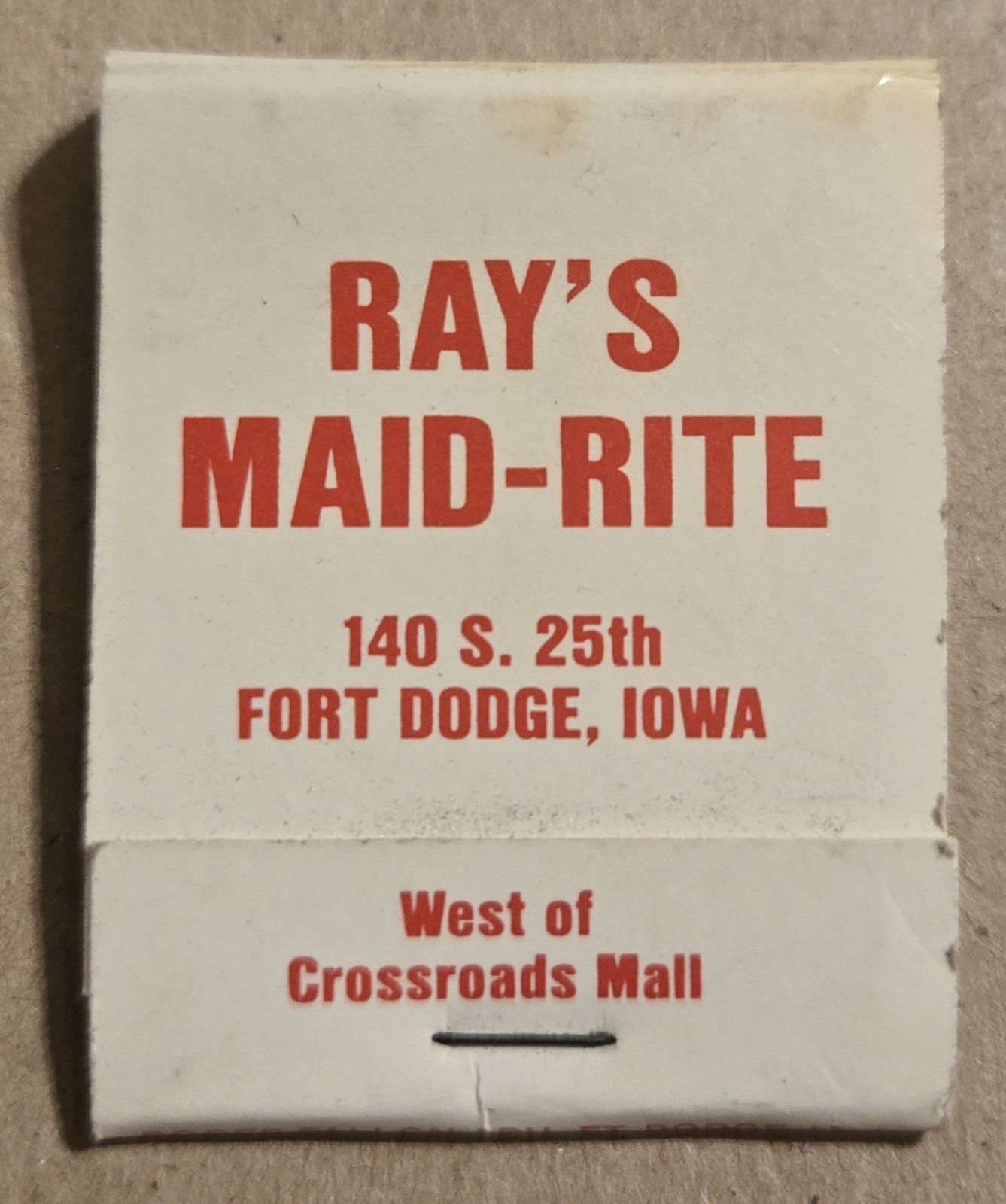Ray\'s Maid-Rite Fort Dodge Iowa IA Vtg Unused Matchbook RG Ray\'s Maid-Rite Fort Dodge Iowa IA Vtg Unused Matchbook RG