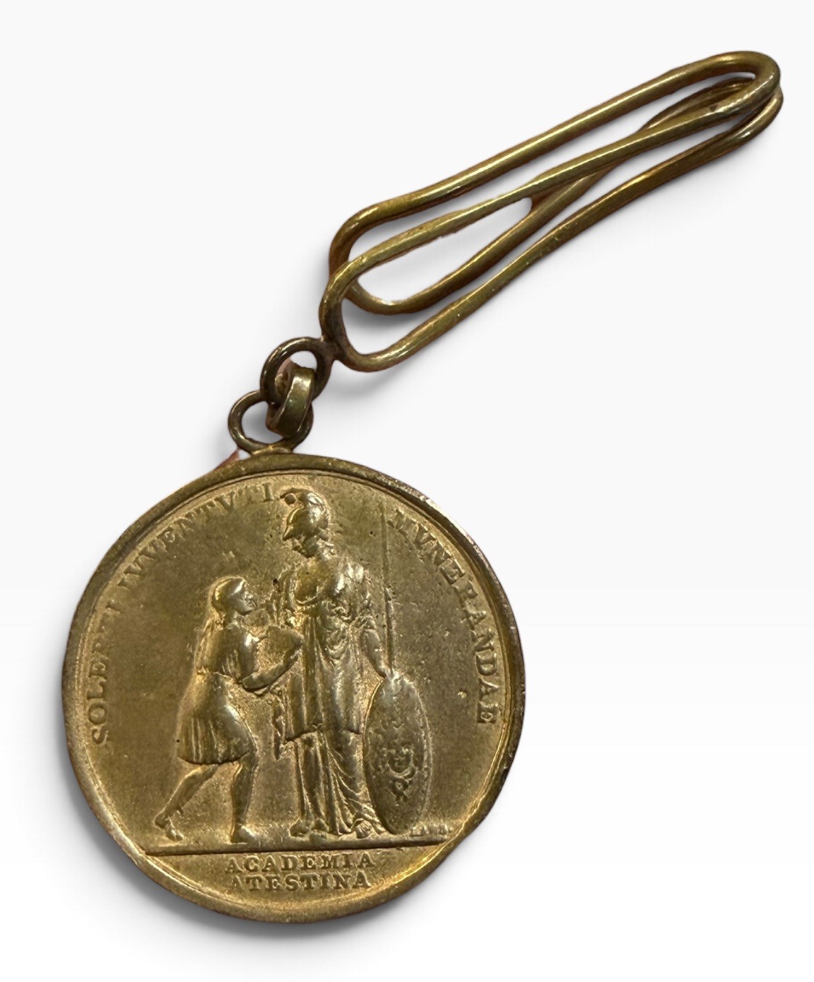 Antique 19thC Italy Student Medal Accademia Atestina Modena Minerva Joseph Lang
