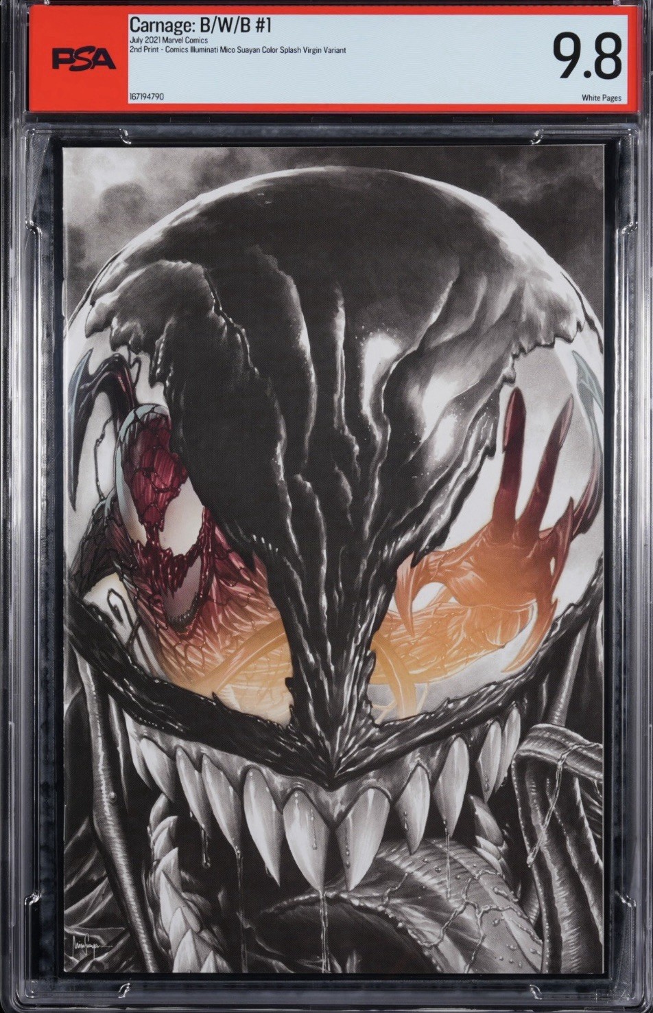 Carnage: Black, White & Blood #1 Splash Virgin Mico Suayan Variant 2021 PSA 9.8