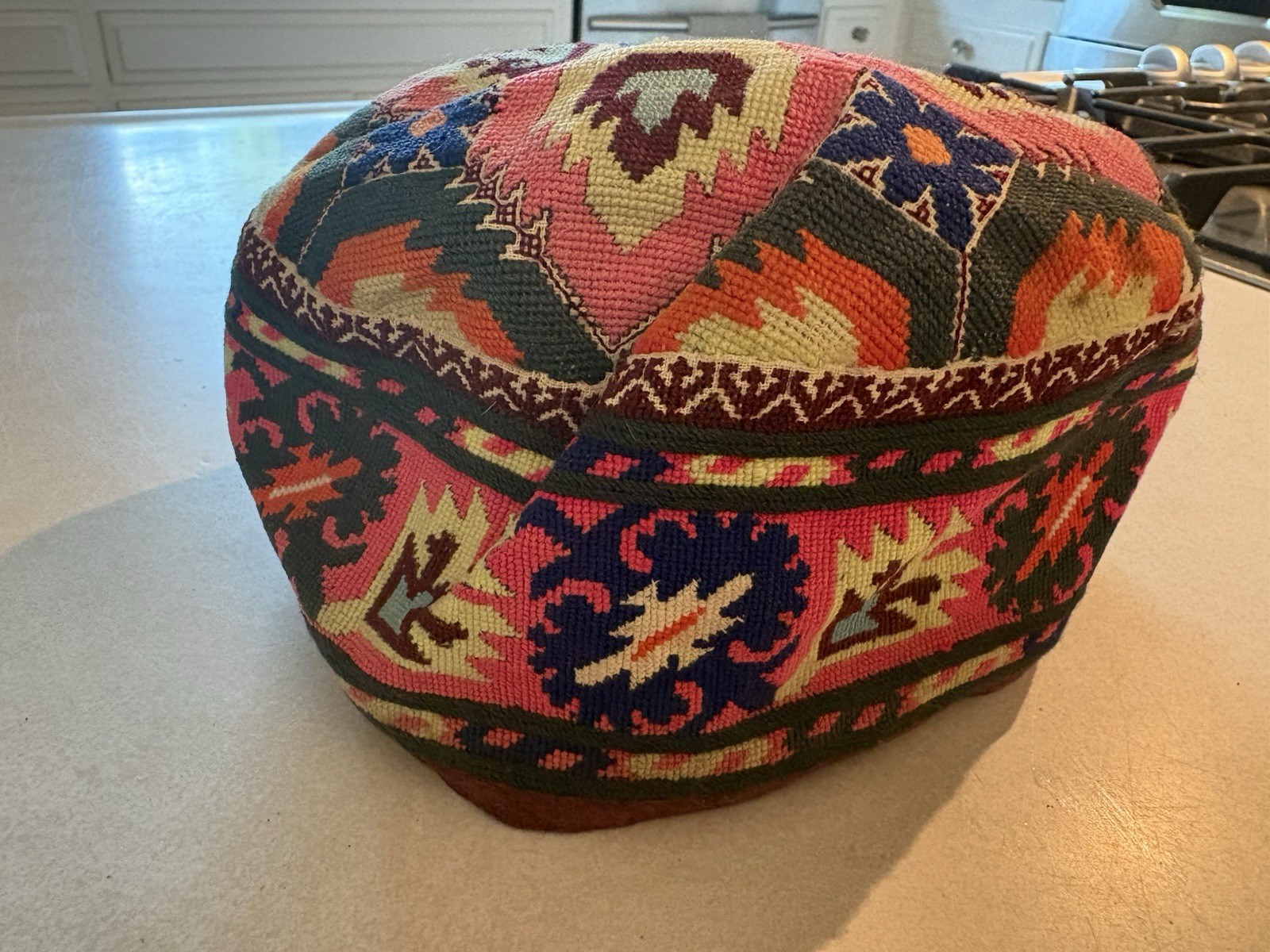 Vintage Uzbek Tajik Silk Embroidered Skullcap Iroqi  Handmade Hat Cap