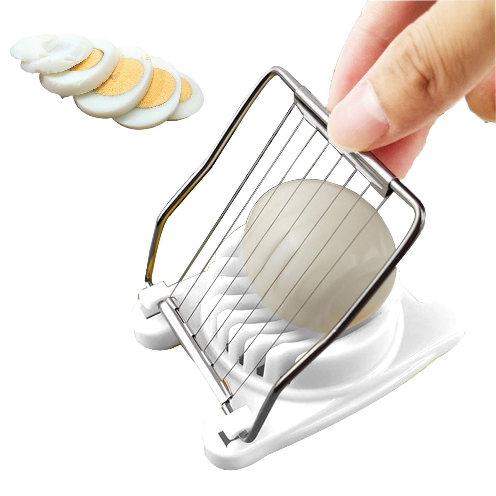 Egg Slicer for Hard Boiled Eggs,Hard Eggs with lightweight, White