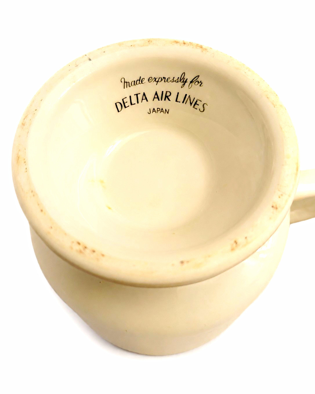Delta Air Lines Japan Ceramic Pedestal Cup Cream/Beige with Delta Logo/Widget