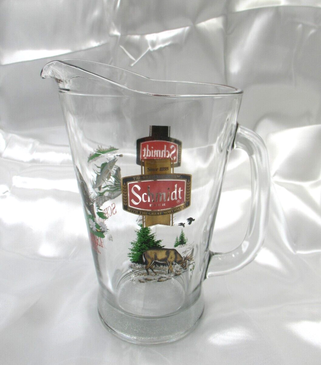 Schmidt Beer Pitcher Wildlife Collector Series Vintage NOS