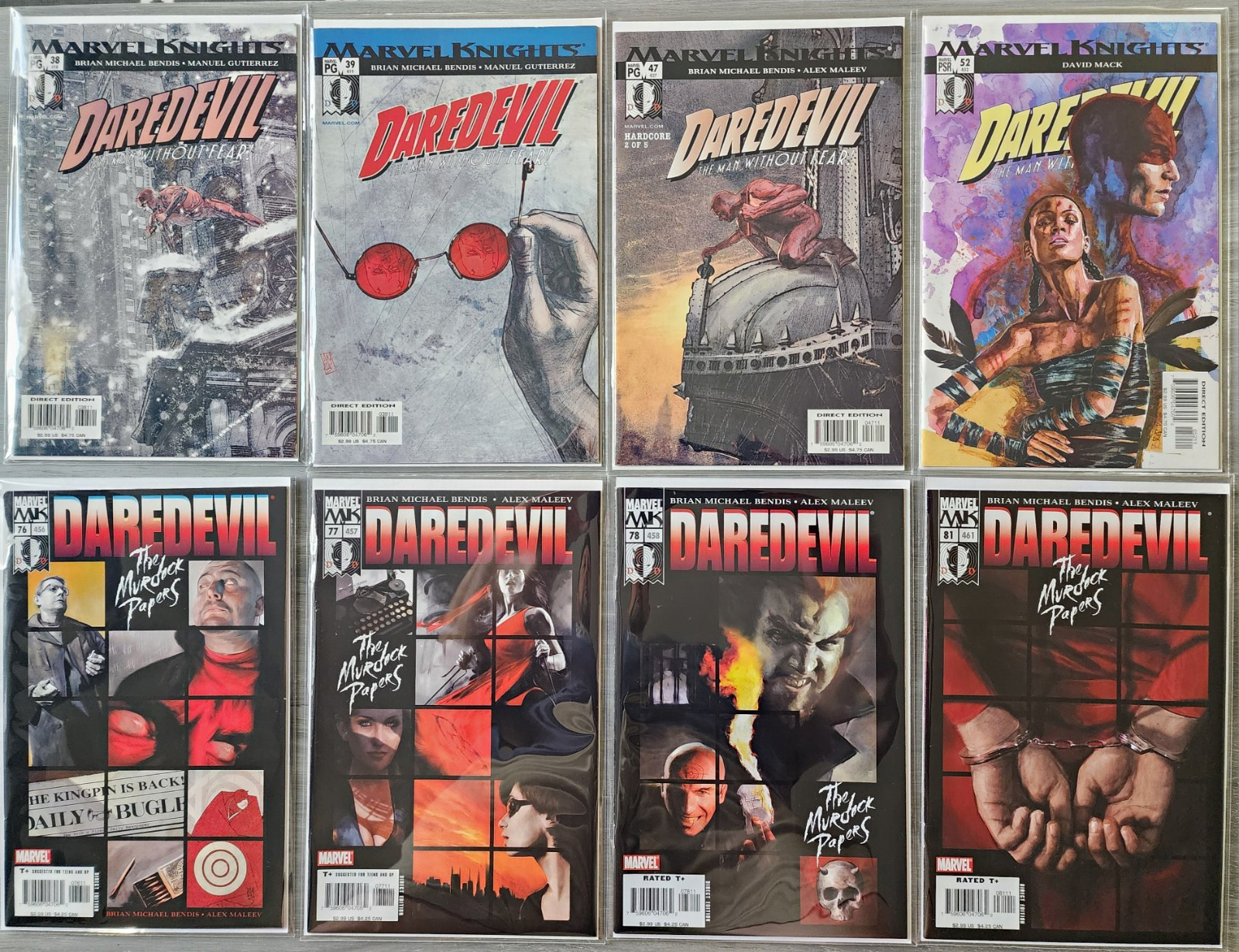 Daredevil 38 39 47 52 76 77 78 81 Marvel Knights Bendis VF–NM+ 8 Issues Lot Daredevil 38 39 47 52 76 77 78 81 Marvel Knights Bendis VF–NM+ 8 Issues Lot
