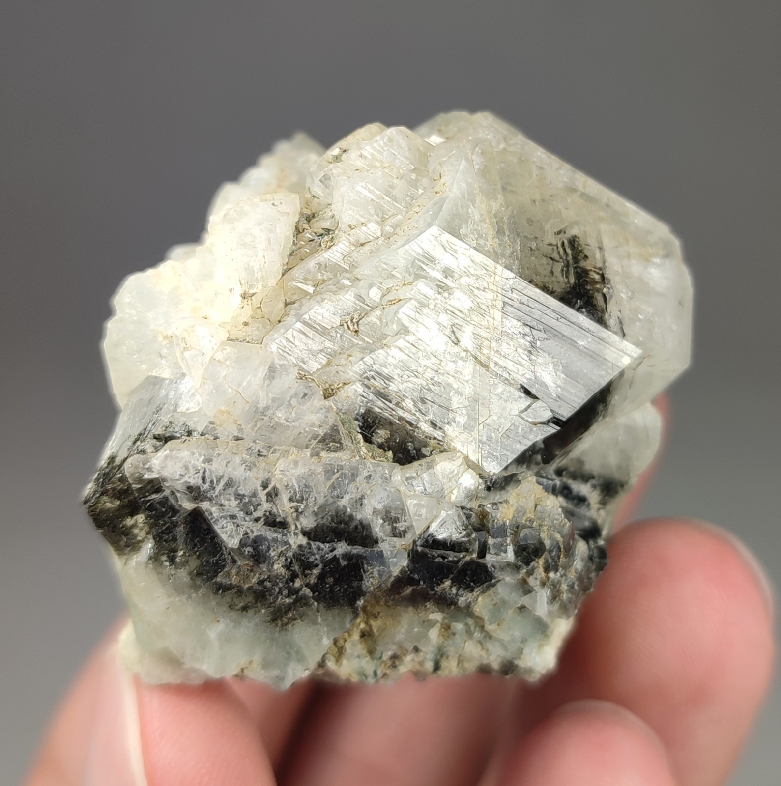 69-gm K Feldspar Var. Adularia Cluster on Matrix, Specimen from Skardu Pakistan