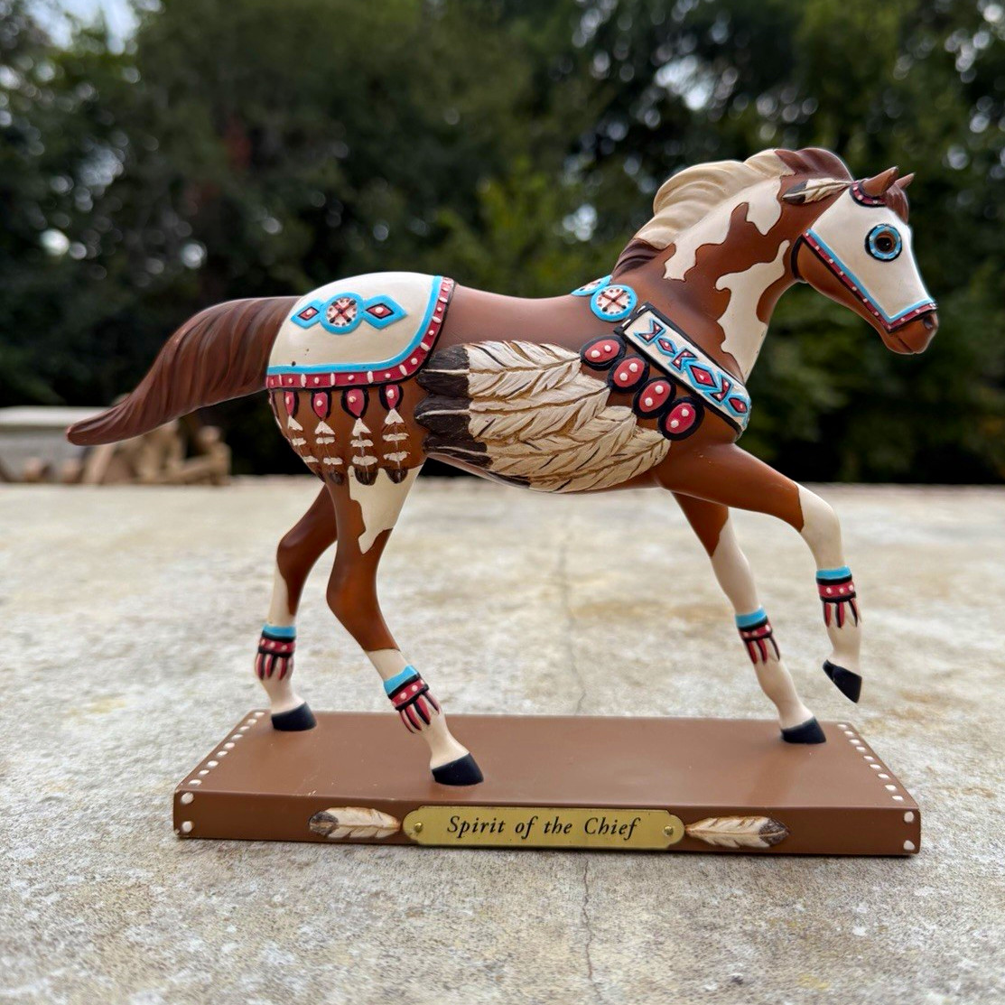 Trail of Painted Ponies Resin Horse Figurines: Spirit of the Chief & Route 66