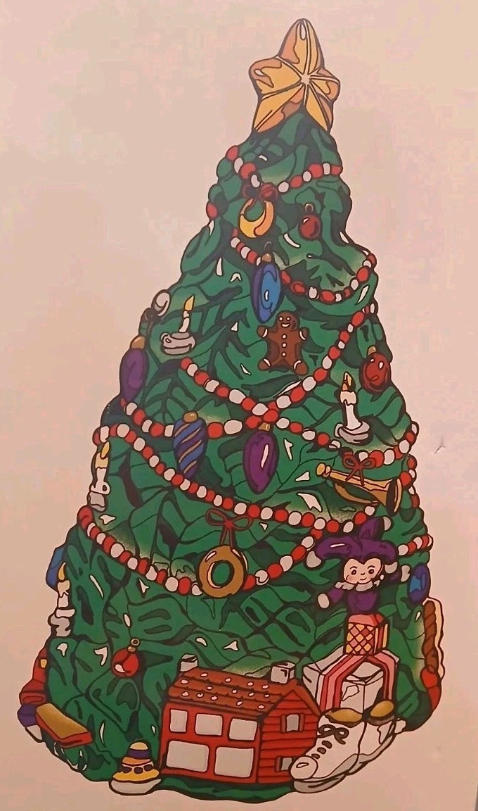 Department 56/Holiday Mercury Glass/Christmas Tree/Handpainted Centerpiece 