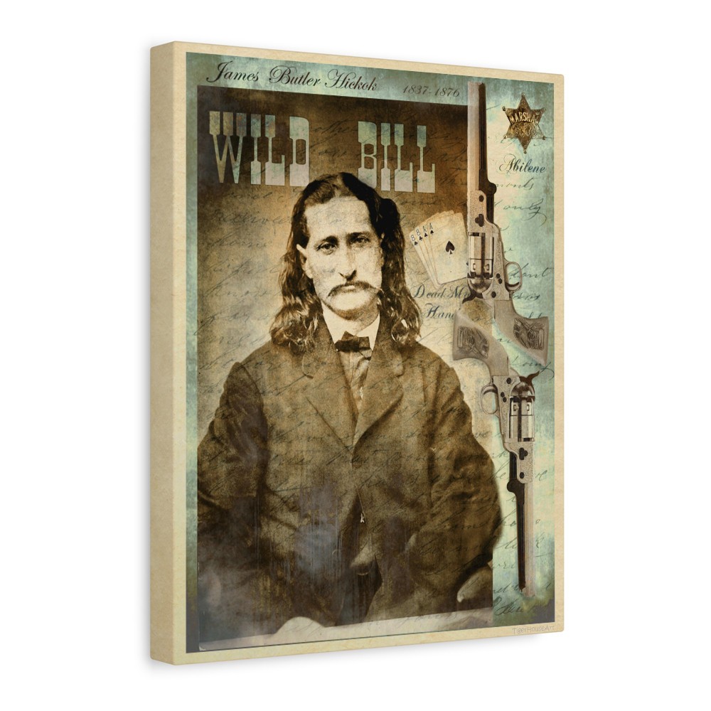 Old West Wild Bill Hickok Dead Mans Hand Photo Collage Canvas Print