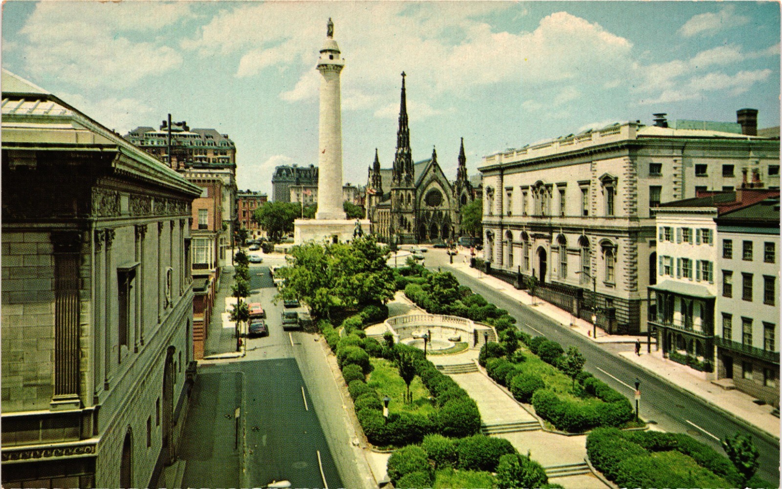 MARYLAND Baltimore Washington Monument & Mt Vernon Place MD Vintage Postcard
