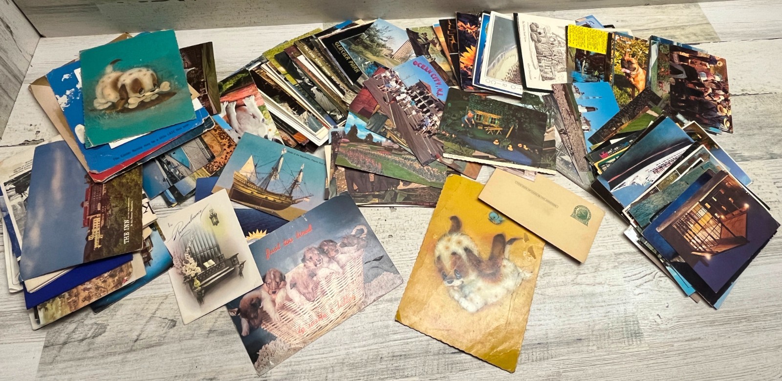 Lot of  235 Vintage 1940's-1980's Used Greeting/ Post Cards