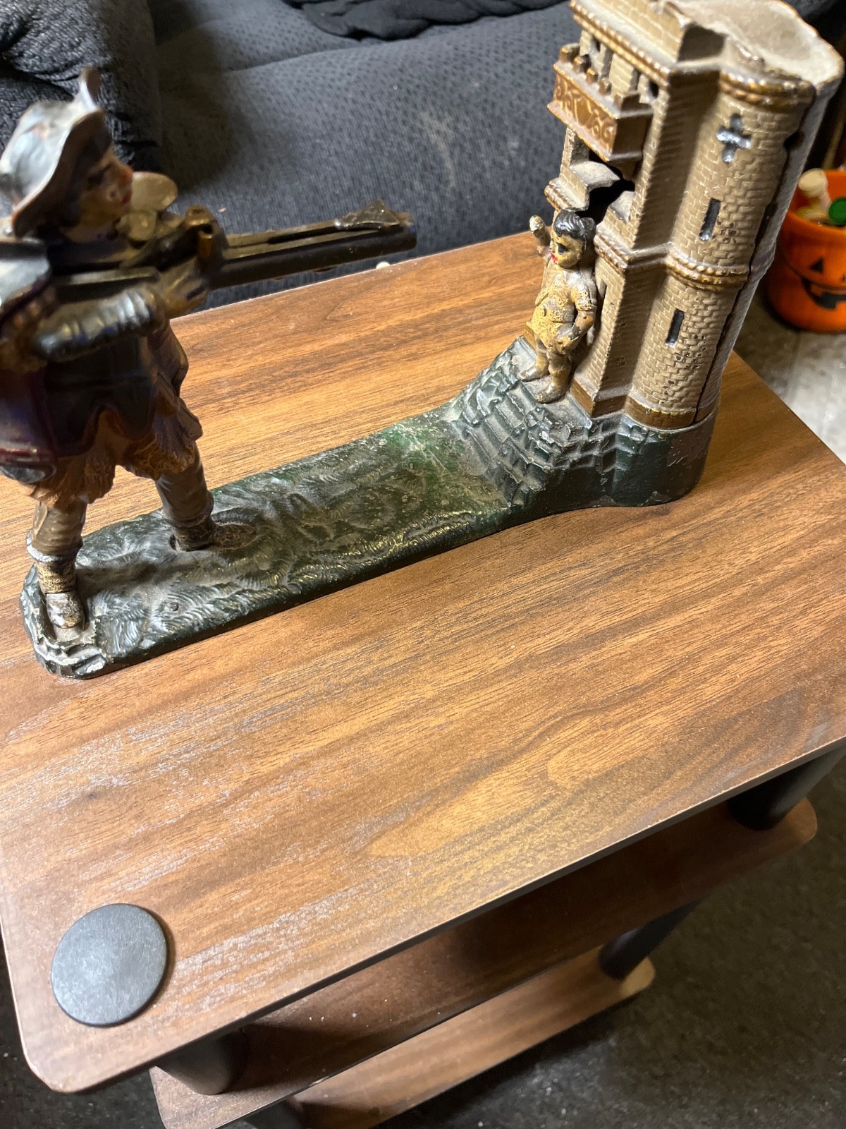 Antique William Tell Cast Iron Mechanical Bank J&E Stevens 1896 Working w/ Trap Antique William Tell Cast Iron Mechanical Bank J&E Stevens 1896 Working w/ Trap