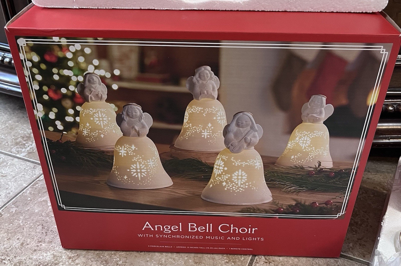 HALLMARK ANGEL BELL CHOIR Synchronized Music Lights Porcelain w/ BOX  MINT VIDEO