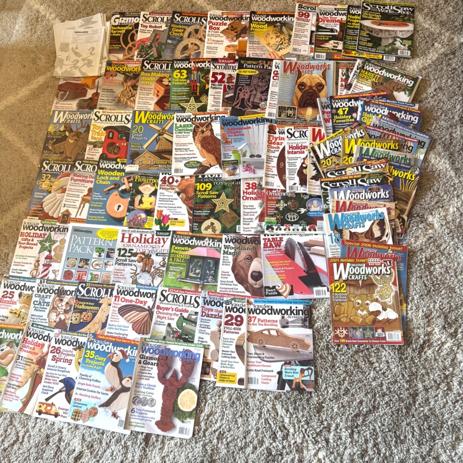 75 Scroll Saw Woodworking Craft Magazines Huge Lot Patterns Intarsia Projects