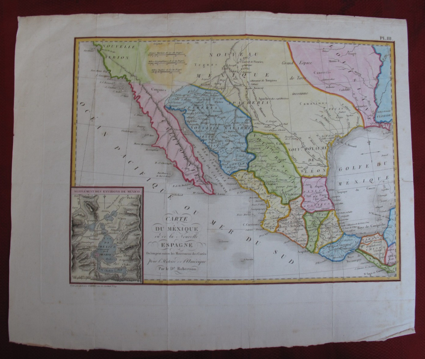 1778 New Spain - MEXICO MAP by Ambrose Tardieu Engraved US Antique Map